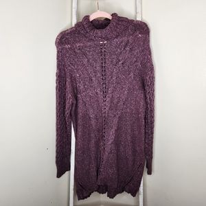 Matilda Jane Large Dixie Chunky cable knit turtleneck tunic sweater